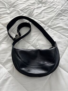 Zara Black Crescent Half Moon Crossbody / Shoulder Bag